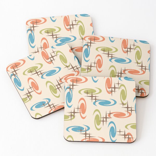 Artikelvorschau, Retro Atomic Age Swirls Stars Pattern Mehrfarbig 7 entworfen und verkauft von thepixelgarden.