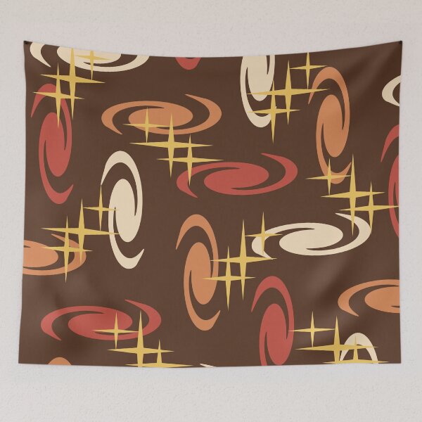 Item preview, Retro Atomic Age Swirls Stars Pattern Multicolored 9 designed and sold by thepixelgarden.