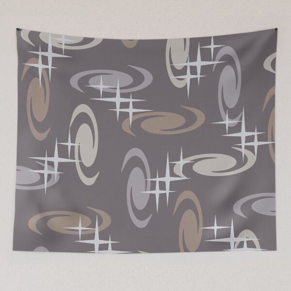 Artikelvorschau, Retro Atomic Age Swirls Stars Pattern Mehrfarbig 13 entworfen und verkauft von thepixelgarden.