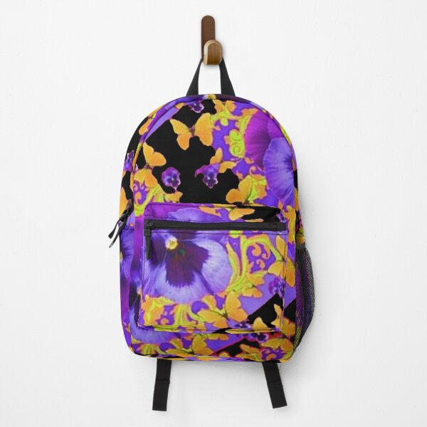 Item preview, PURPLE PANSIES GOLDEN BUTTERFLIES ABSRTACT PATTERNS ART designed and sold by sharlesart.