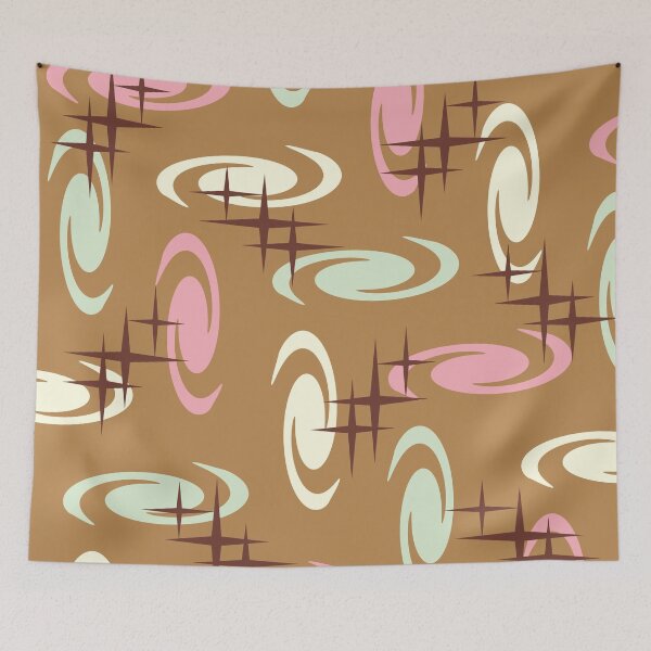 Item preview, Retro Atomic Age Swirls Stars Pattern Multicolored 14 designed and sold by thepixelgarden.