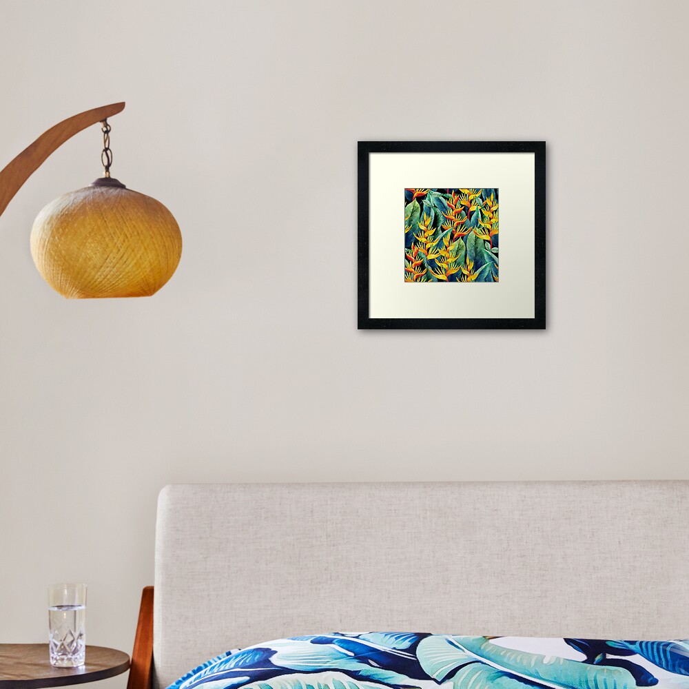 Aquarell Heliconia Gerahmter Kunstdruck