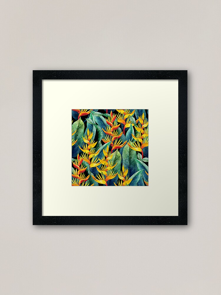 Alternative Ansicht von Aquarell Heliconia Gerahmter Kunstdruck