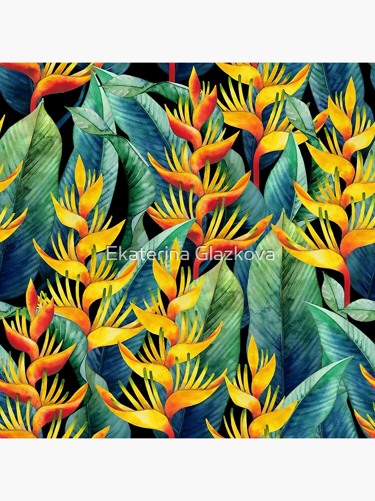 Discover Watercolor heliconia Premium Matte Vertical Poster