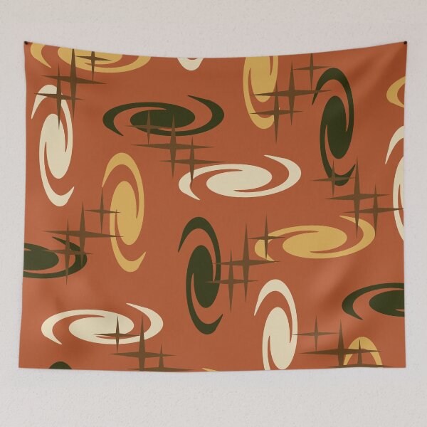 Artikelvorschau, Retro Atomic Age Swirls Stars Pattern Mehrfarbig 16 entworfen und verkauft von thepixelgarden.