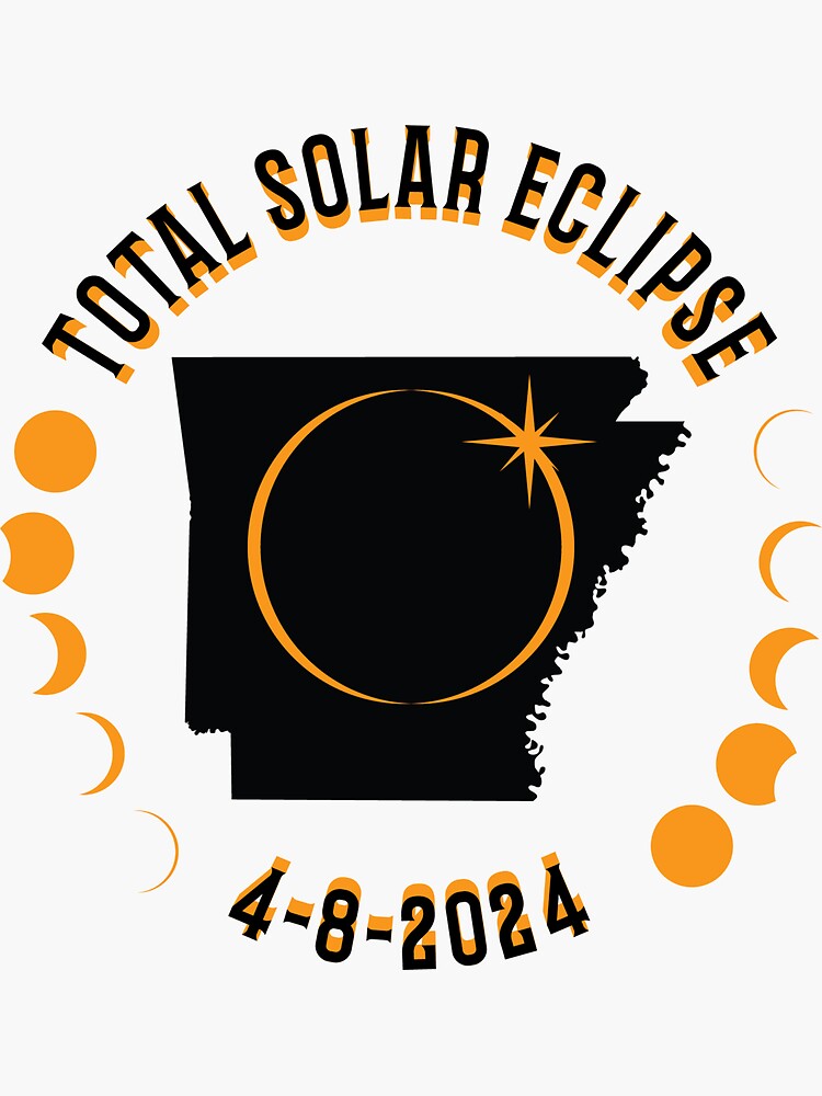 "Arkansas Total Solar Eclipse Path 2024 Eclipse Souvenir " Sticker for