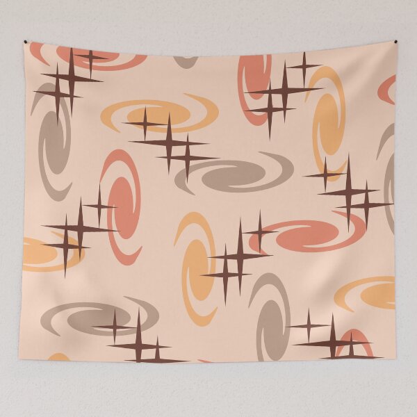 Item preview, Retro Atomic Age Swirls Stars Pattern Multicolored 19 designed and sold by thepixelgarden.