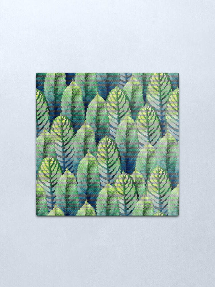 Alternate view of Watercolor heliconia with glitch effect Metal Print