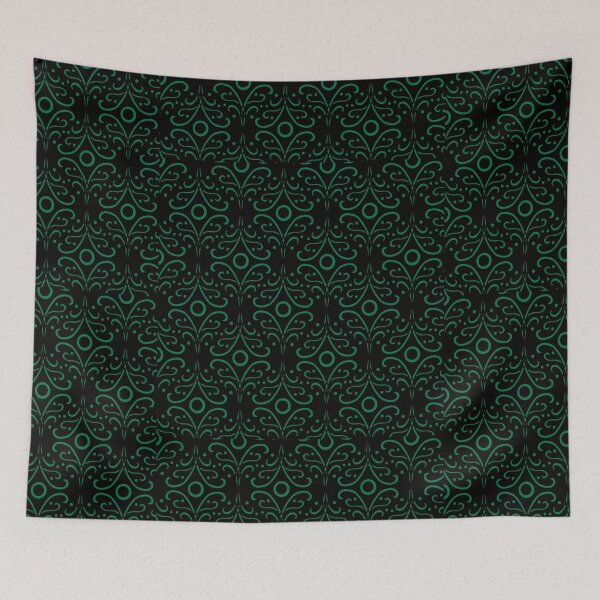 Item preview, Floral doorbell (green on black)  designed and sold by Encie-Designs.