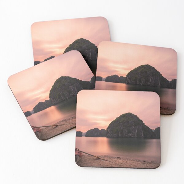 Item preview, Pink skies sunset over beautiful cliff islands designed and sold by dylan150488.
