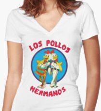 Los Pollos Hermanos Women's Fitted V-Neck T-Shirt