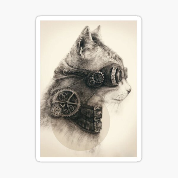 Artikel-Vorschau von Steampunk-Katze, designt und verkauft von Kla357.
