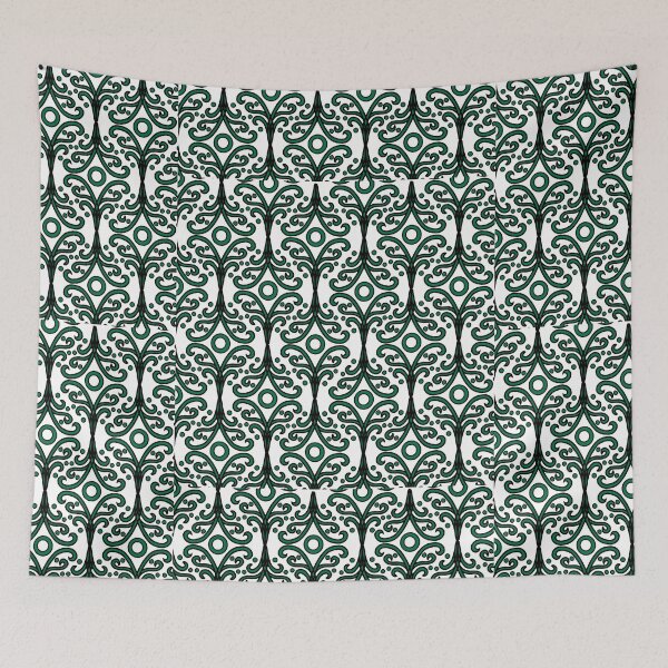 Item preview, Floral doorbell (green on white)  designed and sold by Encie-Designs.