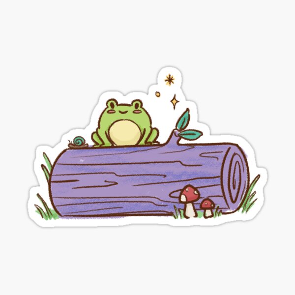 Frog on a Log Sticker