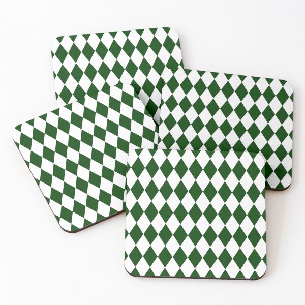 Item preview, Green and White Harlequin Diamond Pattern designed and sold by Gsallicat.