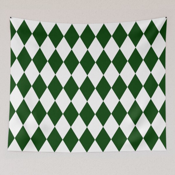Item preview, Green and White Harlequin Diamond Pattern designed and sold by Gsallicat.