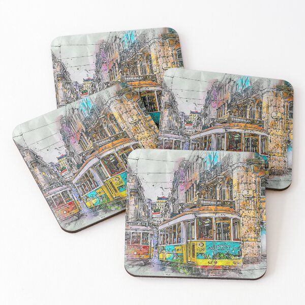 Item preview, Portugal City Trams Lisbon Street designed and sold by DigitalChickHub.