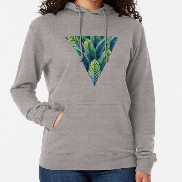 Watercolor heliconia leaves in the shape of triangle Lightweight Hoodie
