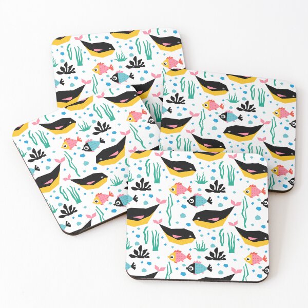 Item preview, Ballenas y peces Lindo patrón acuático oceánico designed and sold by silviaol.