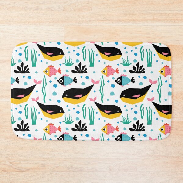 Item preview, Whales and Fish Cute Oceanic Aquatic Pattern designed and sold by silviaol.