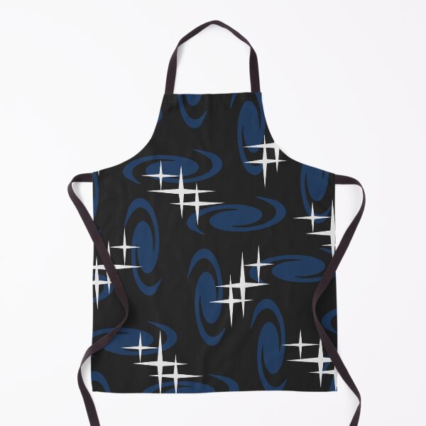 Artikelvorschau, Retro-Atomzeitalter-Wirbel-Stern-Muster-Schwarz-Marineblau entworfen und verkauft von thepixelgarden.