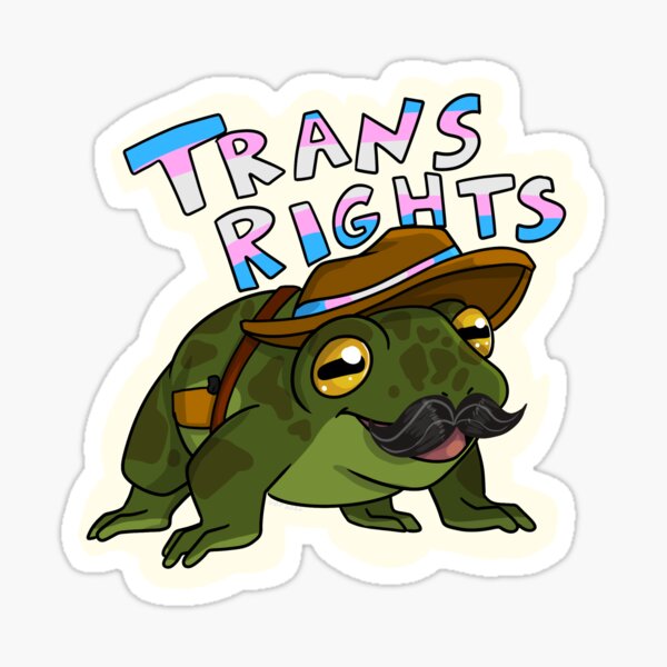 Trans Rights Toad Sticker