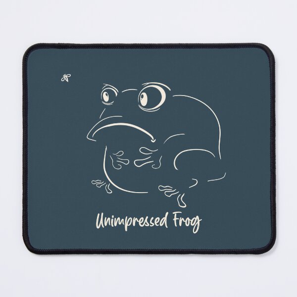 Item preview, Unimpressed frog hand drawn line design white designed and sold by TipTopTapo.