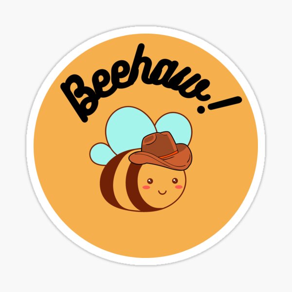 Beehaw! says the Cowboy Bee Sticker