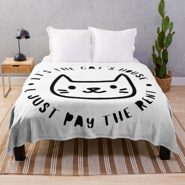 Item preview, It's The Cats House, I Just Pay The Rent. Funny Cat Lover Quote. designed and sold by That Cheeky Tee.
