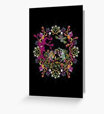 Aztec meeting psychedelic T-shirt Greeting Card