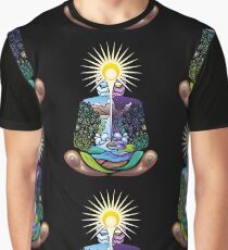 Psychedelic meditating Nature-man Graphic T-Shirt