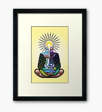 Psychedelic meditating Nature-man Framed Print