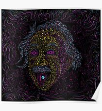 Psychedelisches Kunstplakat der sauren Wissenschaftlerzunge heraus Poster