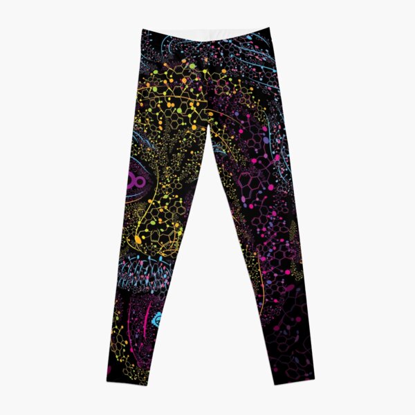 Acid Scientist tongue out psychedelic art poster Leggings