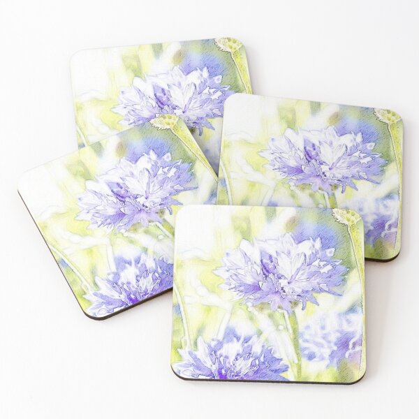 Item preview, Surreal painting of cornflower.  designed and sold by Trianglegreen.