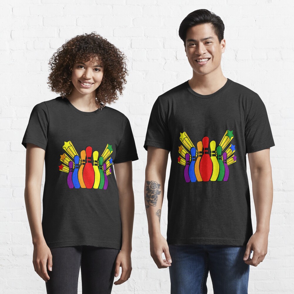 Details about   Proud to Bowl Bowling Rainbow Pride LGBTQ Bowling T-shirt 