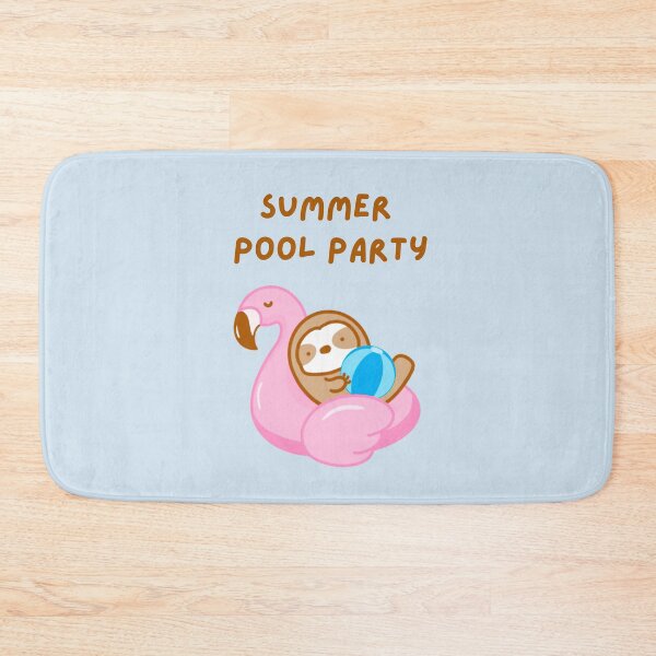 Item preview, Summer Pool Party Pink Flamingo Sloth  designed and sold by theslothinme.