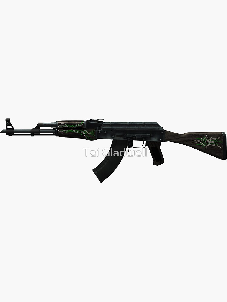 "Ak 47 Emerald Pinstripe" Sticker by TaiGladwell Redbubble