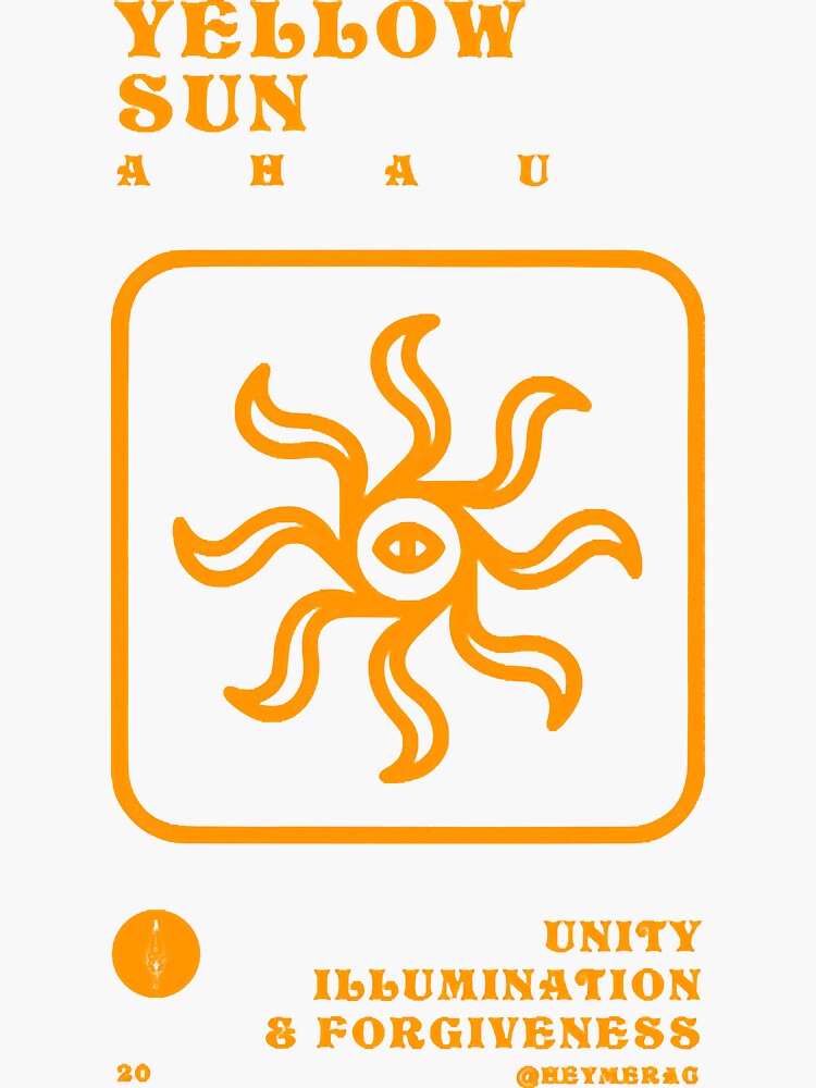 "Yellow Sun Mayan Tzolkin Symbols " Sticker for Sale by