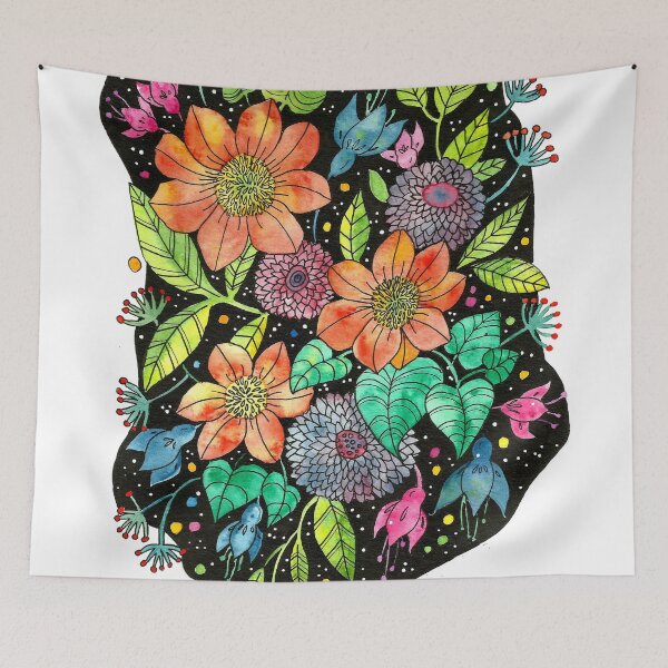 Item preview, Flower power on black designed and sold by ValeriaZ.