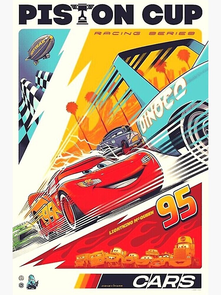 "Piston Cup Cars Poster" Sticker by dianeedullss Redbubble
