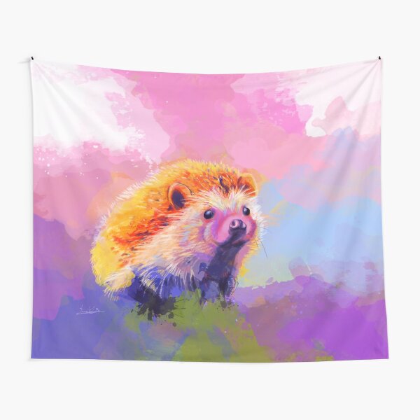 Sweet Hedgehog - cute animal, colorful painting, digital painting Tapestry
