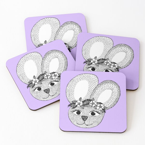 Item preview, Zentangle Bunny Purple designed and sold by PeachBabeSuds.