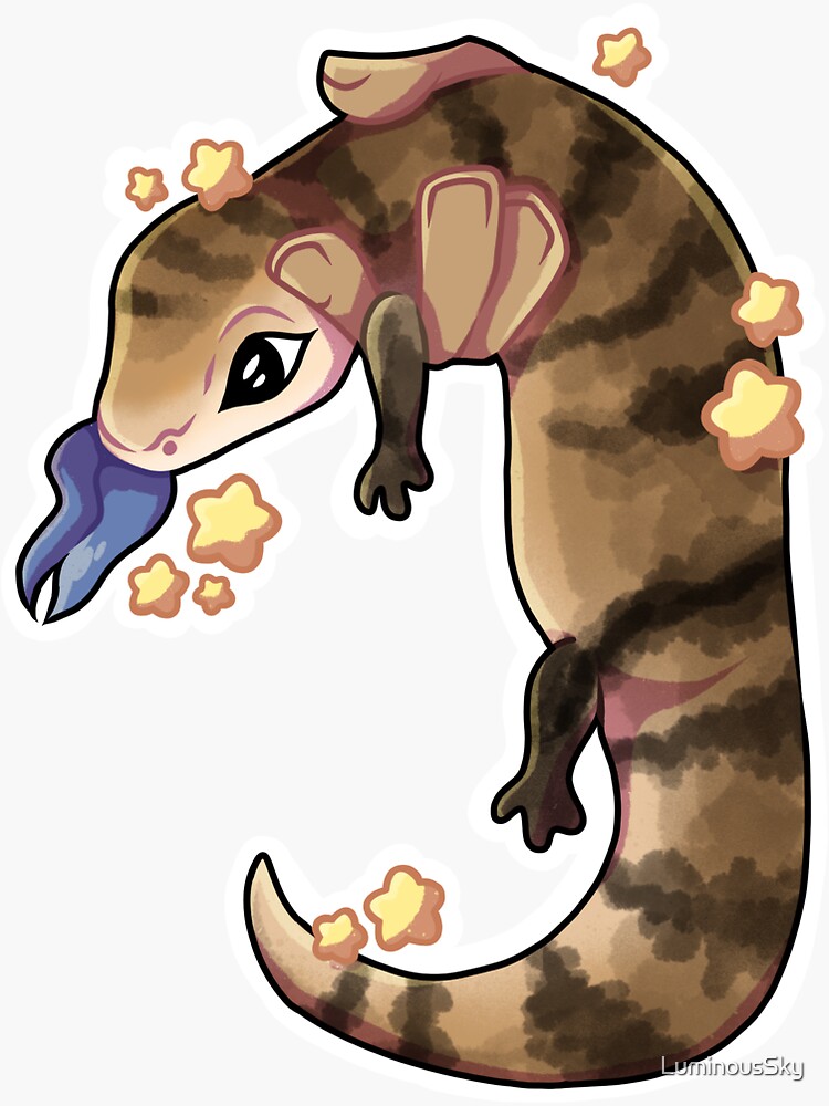Thumbnail 3 of 3, Sticker, Blue tongued skink designed and sold by LuminousSky.