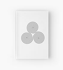 Dreifache Göttin, Symbol, neolithisch, dreifach, Spirale, Symbol, Neo, Heide, SCHWARZ auf WEISS Notizbuch