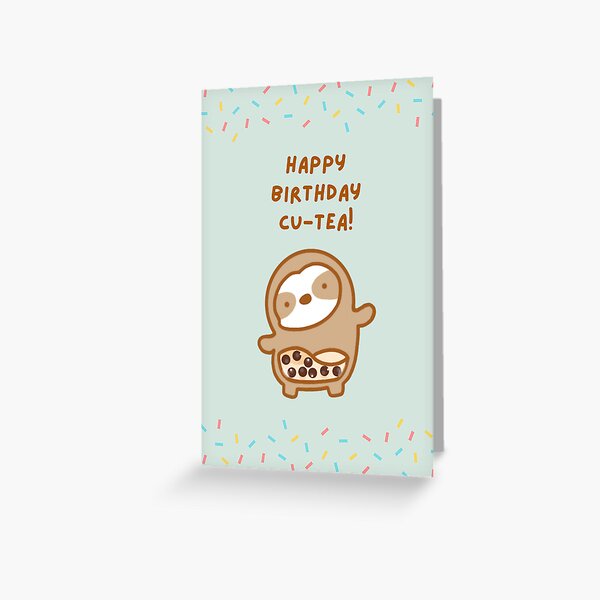 Birthday Elephant Tricycle Umbrella Hat Birthday Greeting Card BLUE SHINE 