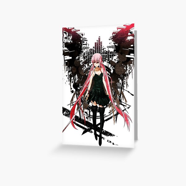 Yuno Gasai Future Diary Mirai Nikki Retro blue brown anime Design |  Greeting Card