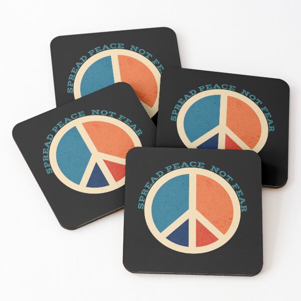 Item preview, Spread Peace Not Fear - Retro Vintage Peace Symbol designed and sold by Coffee Partee.