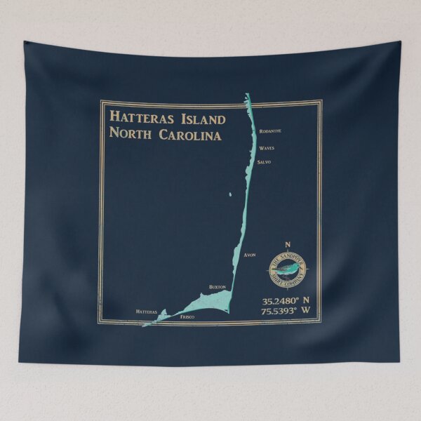 Item preview, Hatteras Island North Carolina map designed and sold by AliSamooh.