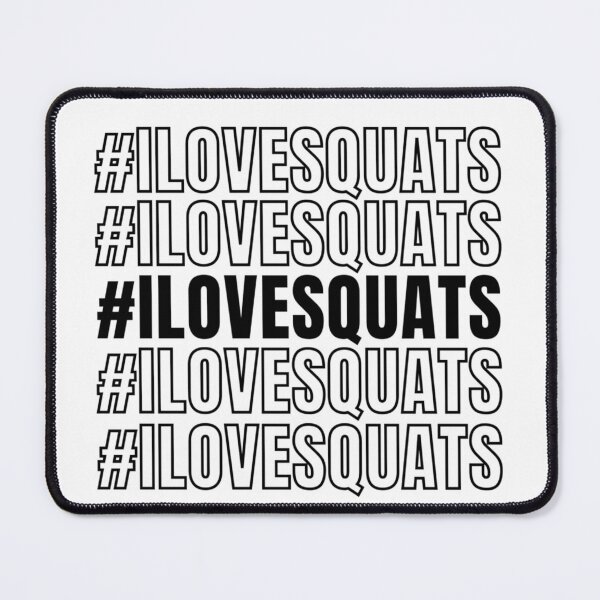 Item preview, I Love Squats Repeated Text Black - Funny Gym designed and sold by GymWearDepot.